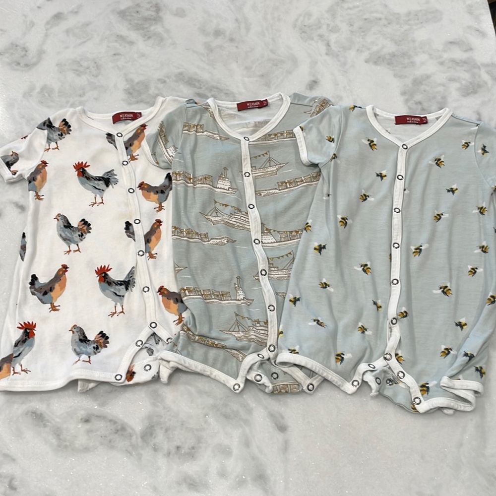Milkbarn Milk Barn onesies. Size 6-12 mo. Super soft great condition